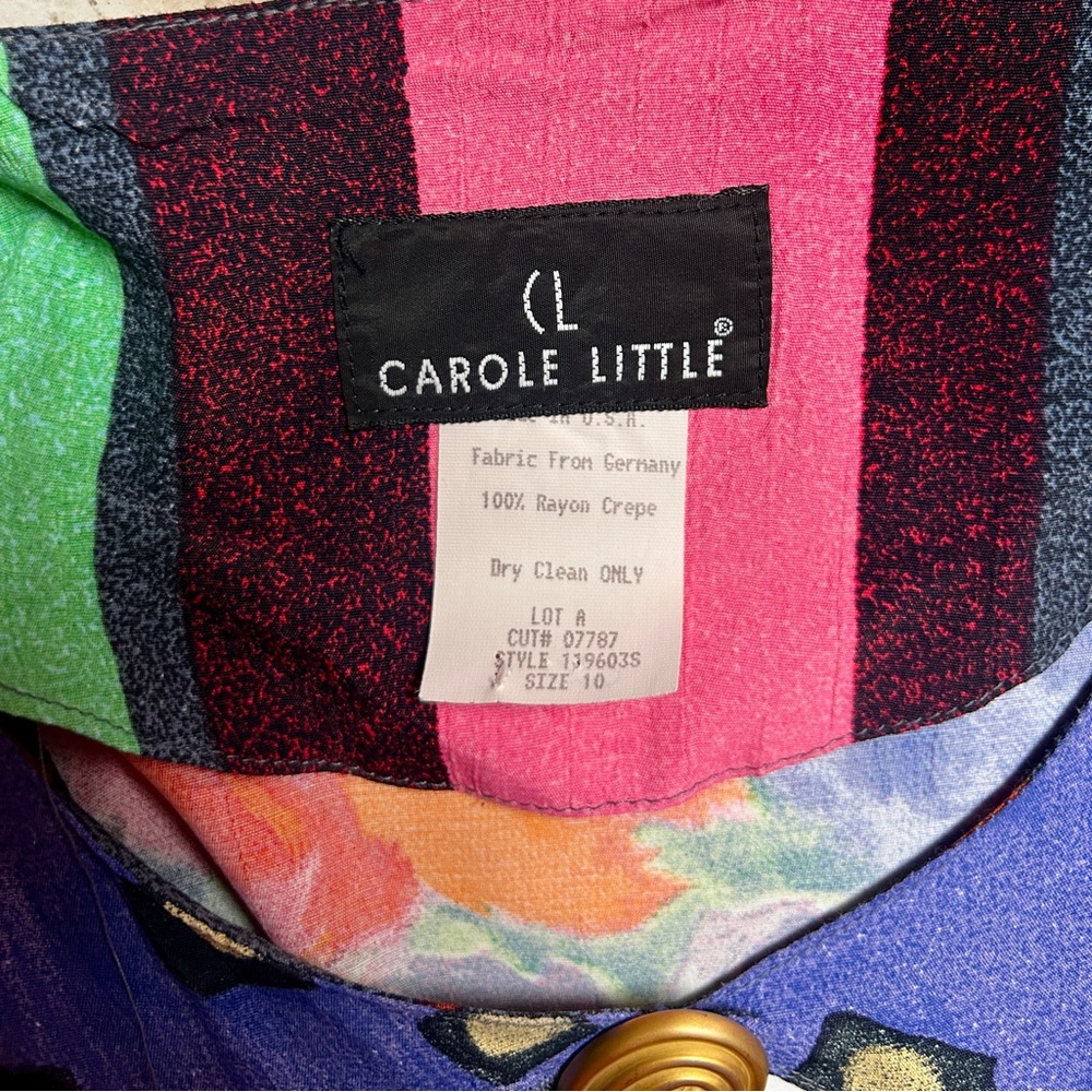 Carole Little ~ USA ~ Women’s Size 10 ~ Multi-Colors Striped & Polka Dots Blouse - Picture 12 of 12